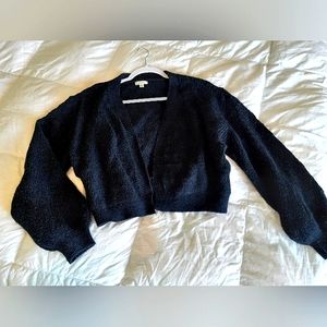 Black Cropped Cardigan